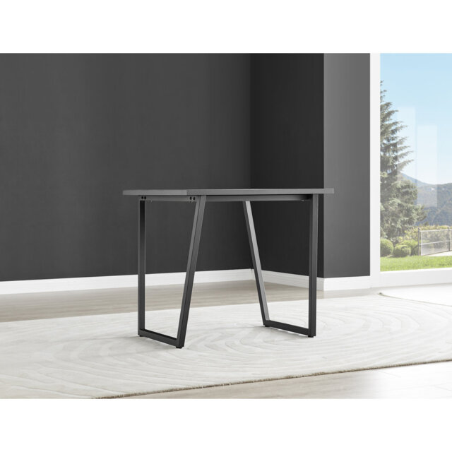 Industrial Design White & Grey Marble Effect Melamine Dining Table Set with 2 Faux Leather Chairs