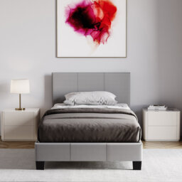 Scipio Upholstered Faux Leather Bed, UKFR Certified
