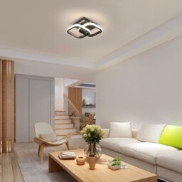 Modern 23cm Black Aluminium LED Flush Mount Ceiling Light