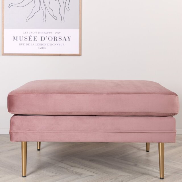 Horta 40Cm Wide Square Footstool Ottoman
