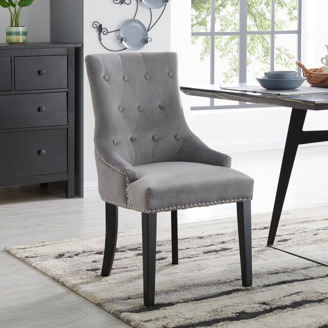 Conway 52cm H Tufted Velvet Upholstered Side Chair
