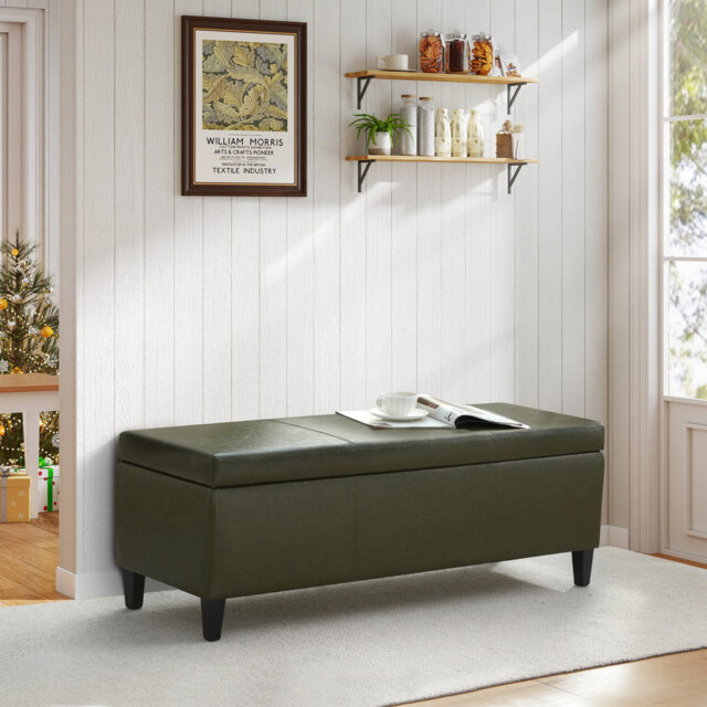 Faux Leather Upholstered Storage Bench