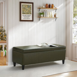 Faux Leather Upholstered Storage Bench