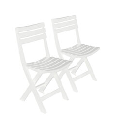 Conover Komodo/Birky Collapsible Garden Patio Camping Chairs White X2
