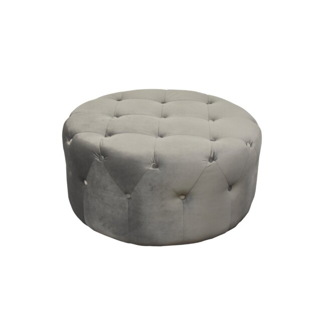 Wendell 94cm Wide Tufted Round Solid Colour Cocktail Ottoman