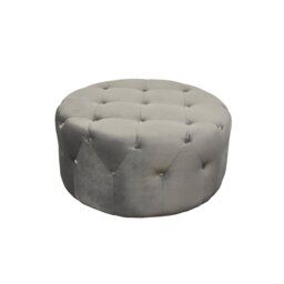 Wendell 94cm Wide Tufted Round Solid Colour Cocktail Ottoman