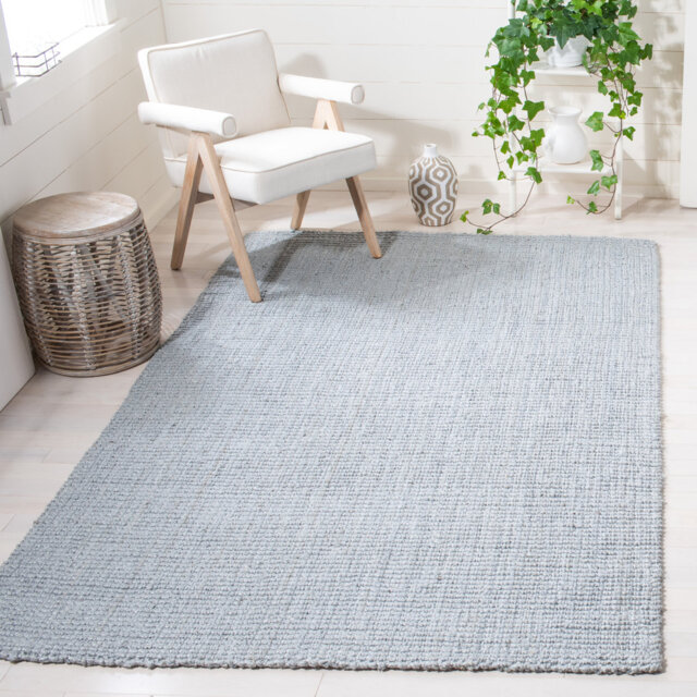Natural Fiber Hana Handwoven Area Rug in Blue & Light Grey