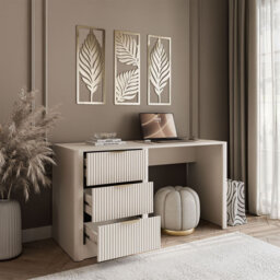 SCARLETT desk with fluted drawers