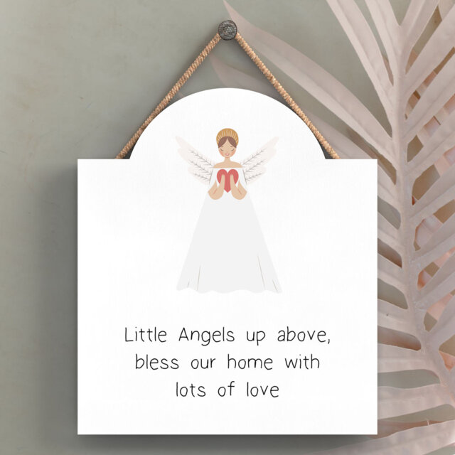 Vivid Squid Wholesale Little Angels Up Above Guardian Angel Wooden Wall Decor