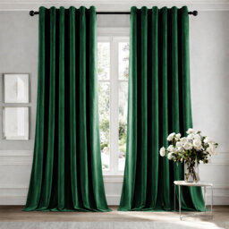 Heavy Crushed Ready Made Velvet Eyelet Curtains (Set Of 2)