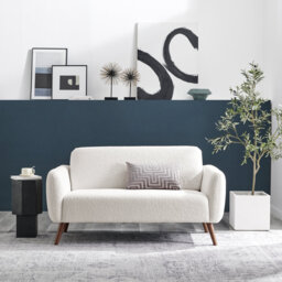 Tolly Seater Sofa Modern Deco Design - Soft Touch Luxury Velvet Retro Accent Chair In a Box