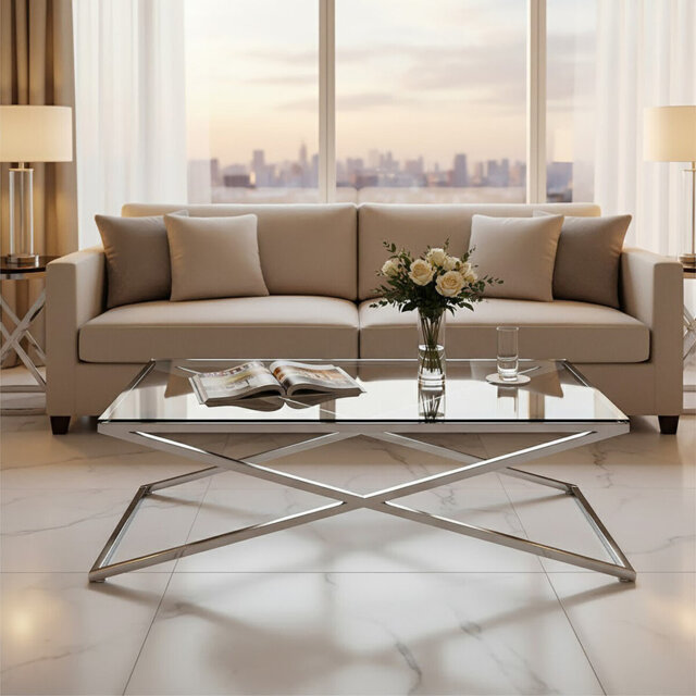 Cross Legs Coffee Table