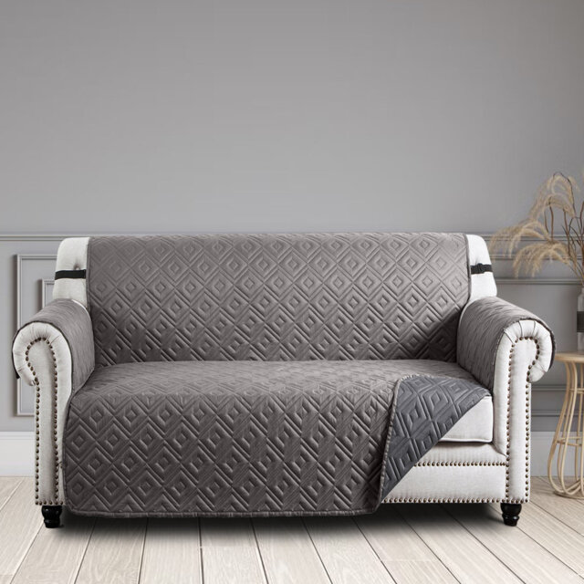 Waterproof Reversible Quilted Sofa Cover with Adjustable Straps