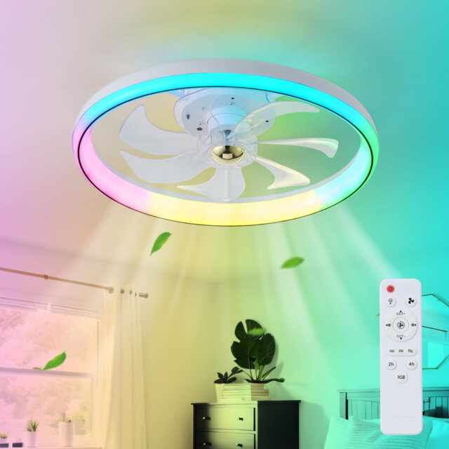 RGB Ceiling Fan LED Ceiling Fans With Lights And Remote