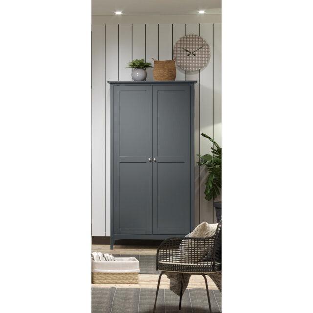 Dunkirk 2 Door full hanging wardrobe with internal shelf