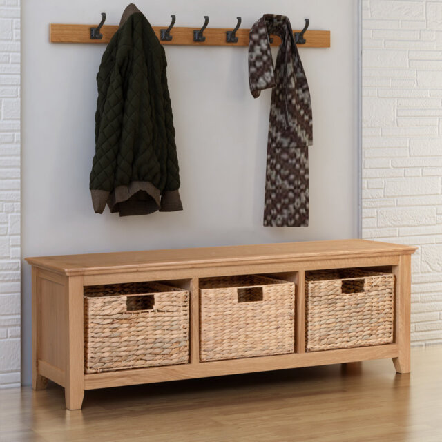 Elaina Solid Wood Storage Bench