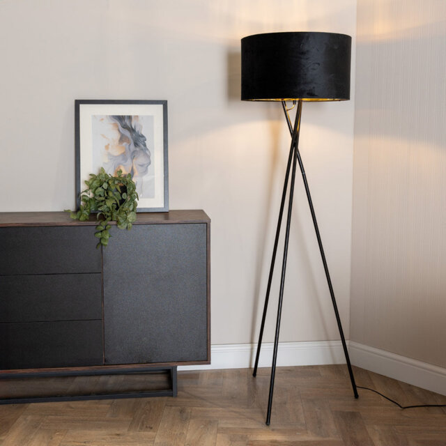 Misner 155cm Camden Tripod Floor Lamp with Large Reni Shade