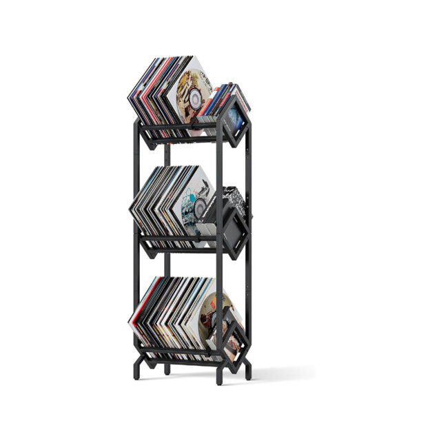 Vinyl Record Storage Holder CD Rack 12 inches Album Holder Metal CD Display Stand Holds up to 240-280 LP