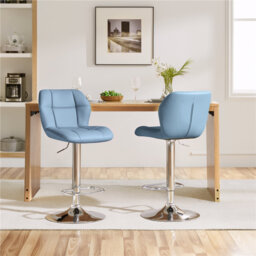 color Height Adjustable Modern Faux Leather Swivel Bar Stools
