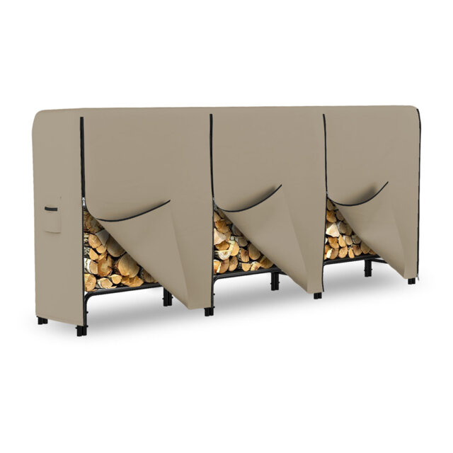 Kian Heavy Duty Waterproof Outdoor Firewood Cover, All Weather Protection UV Resistant Wood Rack Cover