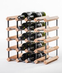 Hilal Classic Solid Wood Floor Wine Bottle Rack in Natural