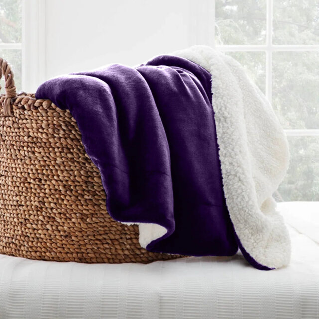 Reversible Soft Sherpa Fleece Fur Thick Dual Sided Blanket Throw