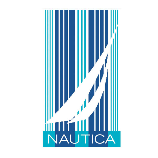 Nautica Home Blueship 100% Turkish Cotton Beach Towel, 90cm x 180cm, Blue Multi