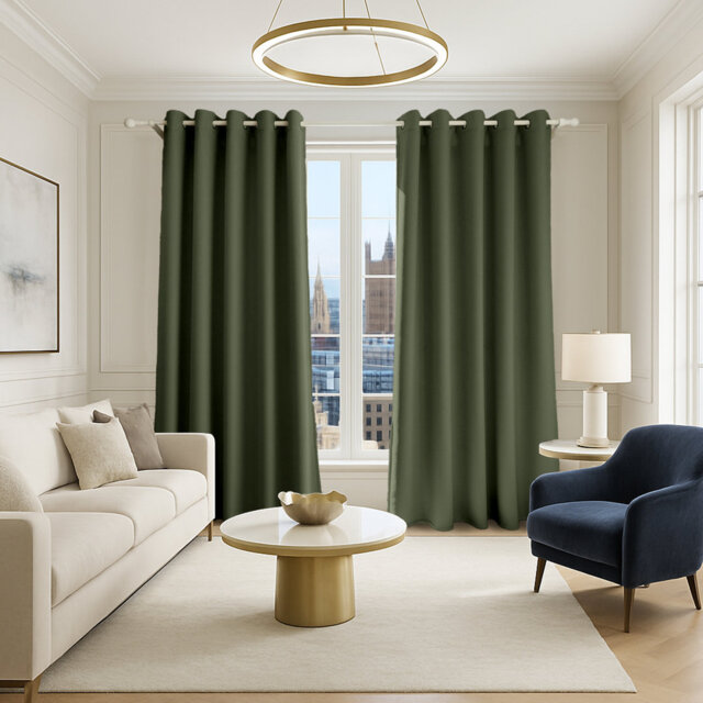 Luxury Velvet Blackout Curtains Pair Thermal Insulated - Light Blocking Window Drapes with Eyelet Ring Top for Living Room Bedroom Home Décor