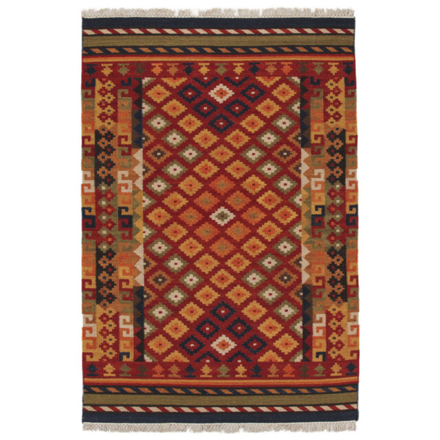 Handmade Kilim Wool/Cotton Red Rug