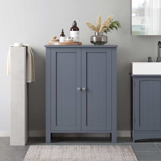 Bathroom Furniture on Stands, Storage Cabinet, Cupboard with 2 Adjustable Shelves