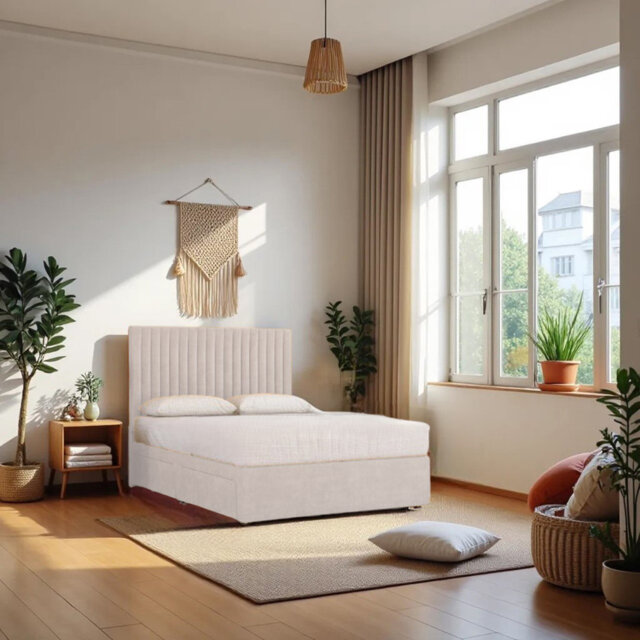 Upholstered Bed with Mattress