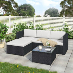 3PCS Garden Corner Sofa Rattan Garden Furniture Patio Set