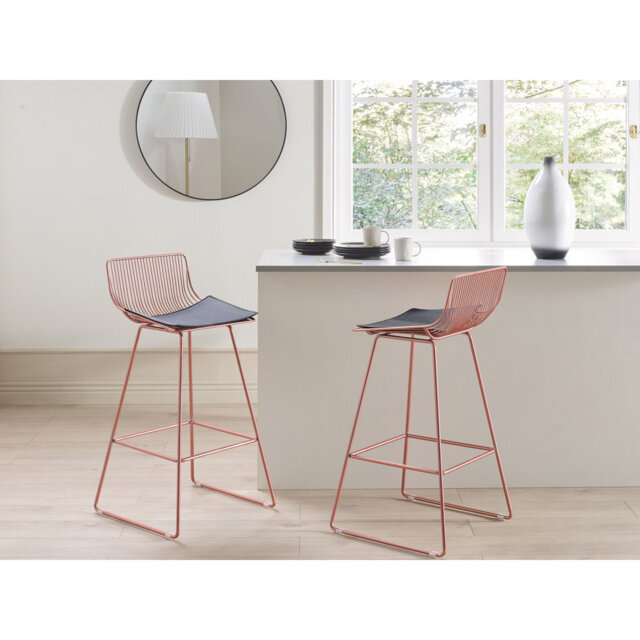 Caillier Upholstered Counter Stool with Metal Frame