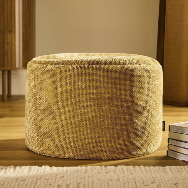 55cm Wide Round No Pattern Pouffe Ottoman