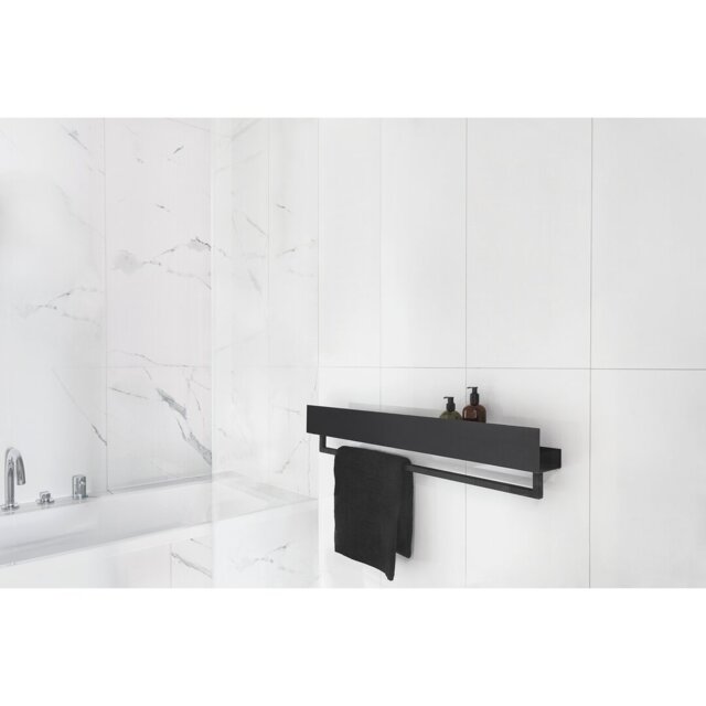 VASCA Metal Floating Shelf with Towel Bar