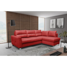 Birdell Leather Corner Sofa with Sleeping Function and Box