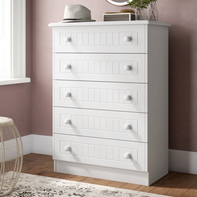 Fully Assembled Saxena 5 Drawer 76.5Cm W Chest of Drawers