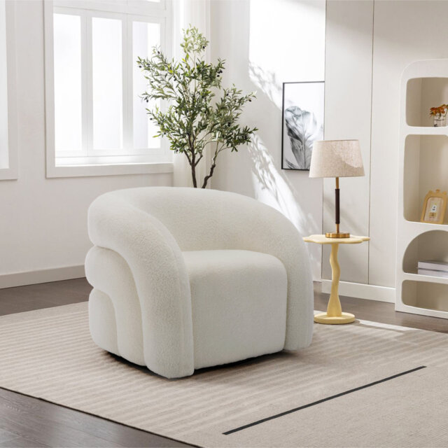 Aunna 83.6Cm Wide Swivel Barrel Chair