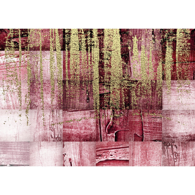Fusako Machine Woven Pink/Gold Rug