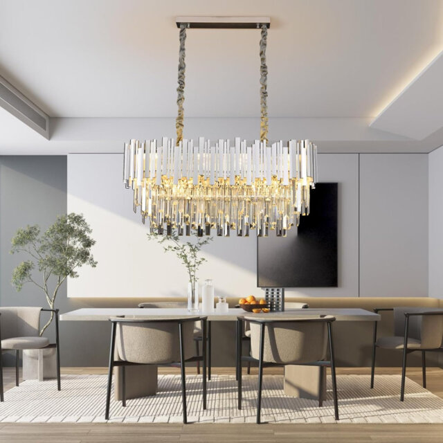 Ahriyah Crystal Chandelier,Luxury E14 Crystal Chandelier,2 in 1 Chandeliers Ceiling Light,Gold Ceiling Lights Living Room,Round Lampshades 3 Tiers K9