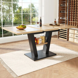 Extendable Metal Base Dining Table