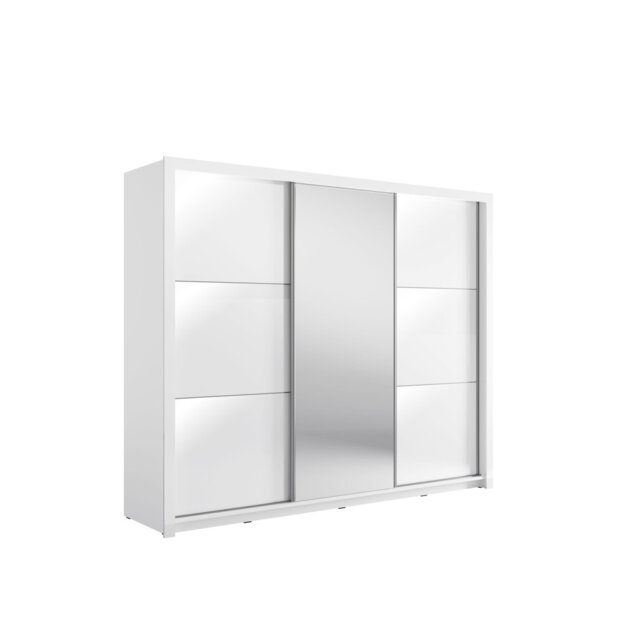 SIENA 12 3-DOOR WARDROBE 250 (HIGH-SHADE) U11400-ALPINE WHITE 6725-HIGH GLOSS WHITE 12 B