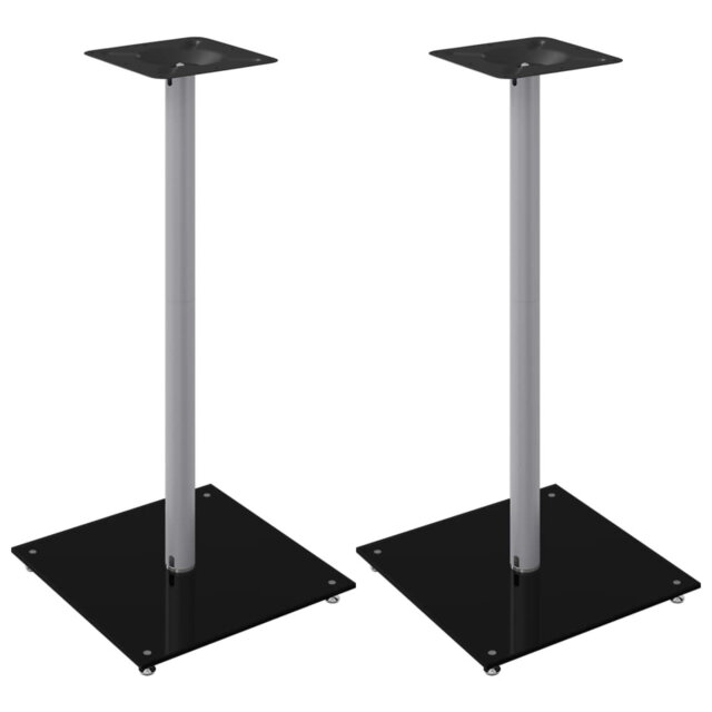 Speaker Stands Speaker Floor Stand 2 Pcs Tempered Glass 1 Pillar Design
