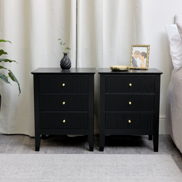 Caton 48cm W Manufactured Wood Bedside Table