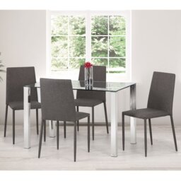 Kharbanda 48cm H Linen Upholstered Side Chair in Grey