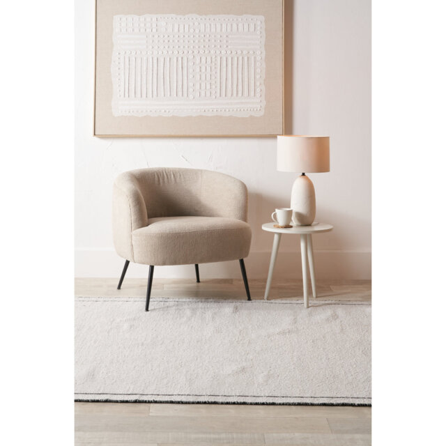 Brebner Taupe Teddy and Black Metal Chair