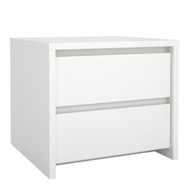 Borislava Nightstand 2 Drawers Jackson Hickory White high gloss