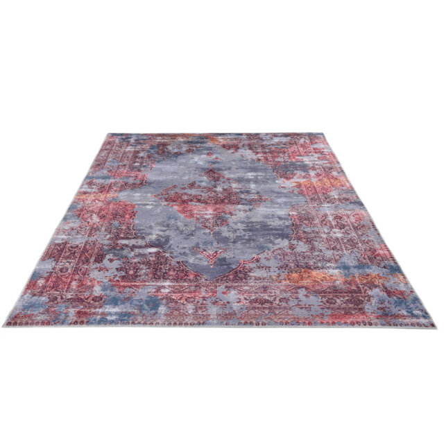 Harner Flatweave Red/Grey Rug