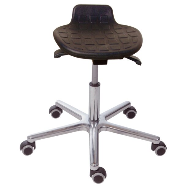 Adjustable Height Ergonomic Industrial Stool with Removable Casters/Wheels