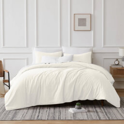 Microfibre 200 TC Plain Reversible Plain Weave Modern & Contemporary Duvet Cover Set